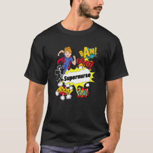 Supernurse Comic Superhero Style Rn Woman Nursing T-Shirt