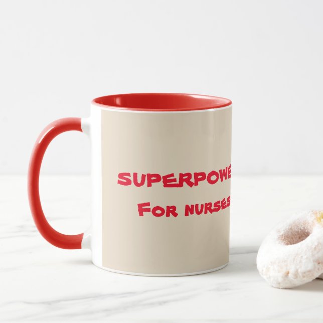 Superpower for nurses Coffee whale Mug (With Donut)