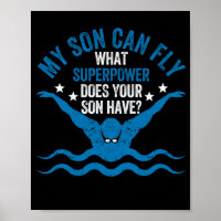 Superpower Funny Mum Dad Swimming Team Parent My