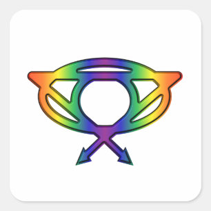 SUPERQUEEERO LGBTQ Super Hero Symbol Square Sticker
