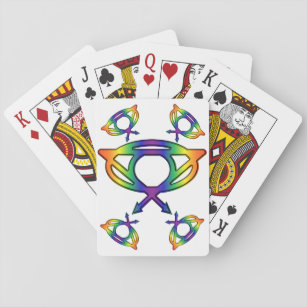 SuperQueero Gay Piride Super Hero Symbols Playing Cards
