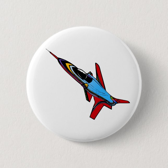 Supersonic Airforce Jet-Fighter Design for Pilots 6 Cm Round Badge (Front)