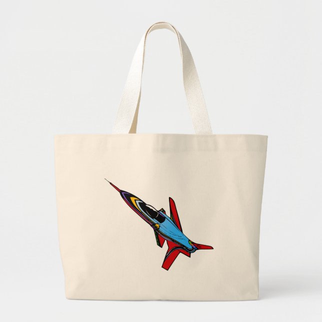 Supersonic Airforce Jet-Fighter Design for Pilots Large Tote Bag (Front)
