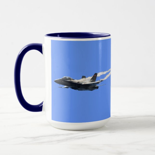 Supersonic Airforce Jet-Fighter Designer Gift Mug (Left)