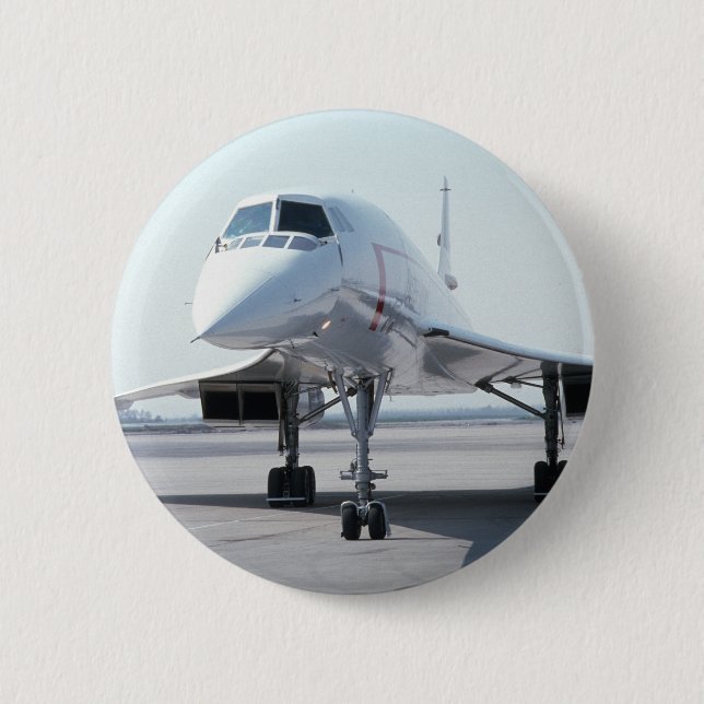 Supersonic Concorde 6 Cm Round Badge (Front)