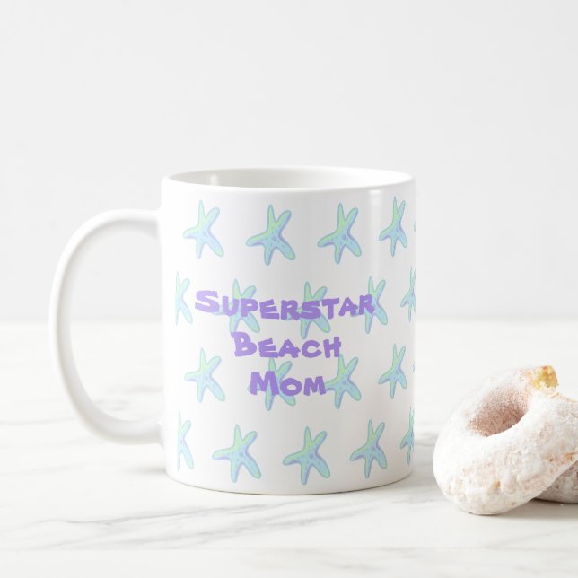 Superstar Beach Mum Starfish Coffee Mug (With Donut)