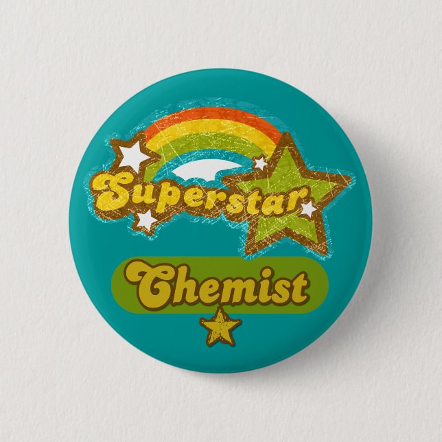 Superstar Chemist 6 Cm Round Badge (Front)