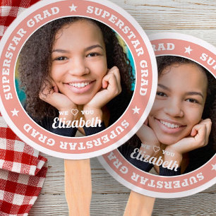 Superstar Grad Graduation Modern Custom Photo Hand Fan