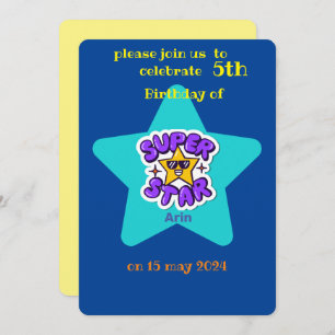 superstar kids birthday invitation
