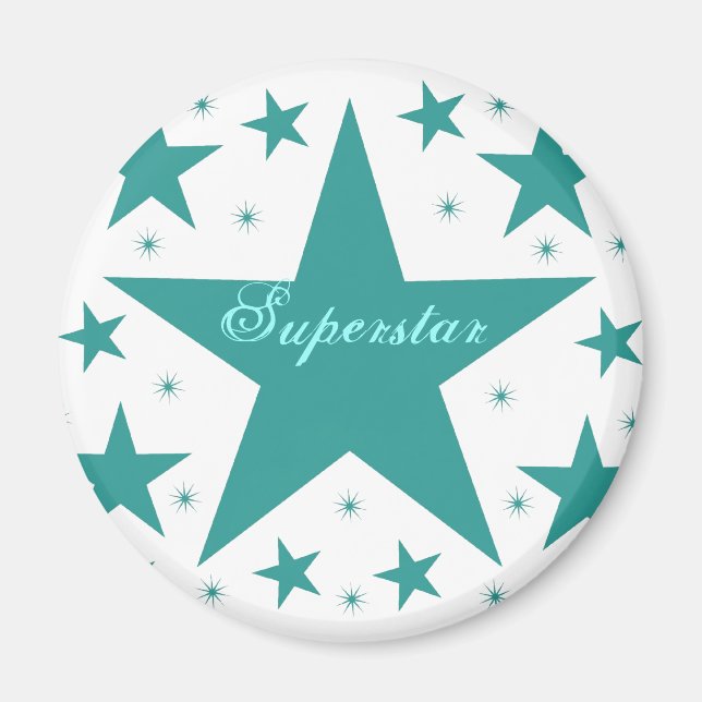 Superstar Magnet, Teal Magnet (Front)