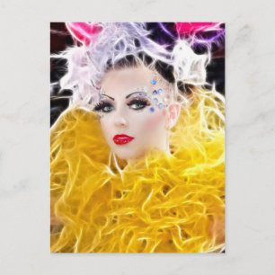 Superstar Model in Yellow Gown Postcard