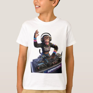 Superstar Monkey DJ Rocking Massive Outdoor Music T-Shirt