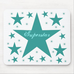 Superstar Mousepad, Teal Mouse Pad