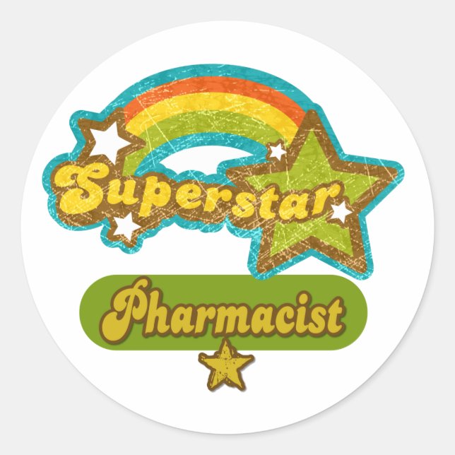 Superstar Pharmacist Classic Round Sticker (Front)