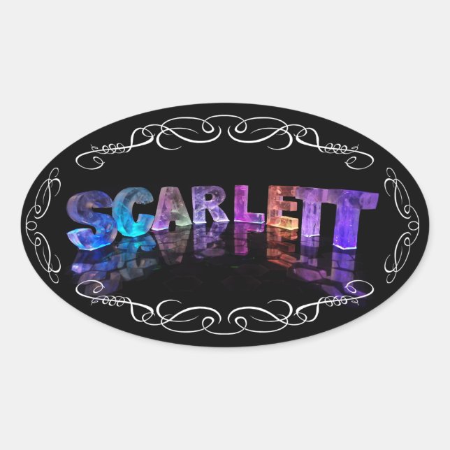 Superstar Scarlett -  Name in Lights (Photograph) Oval Sticker (Front)