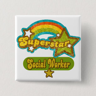 Superstar Social Worker 15 Cm Square Badge