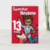 Superstar Son 11th birthday grey boy card