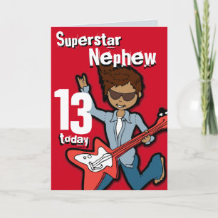 Superstar Son 11th birthday grey boy card