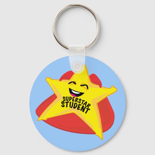 superstar student funny keychain (Front)