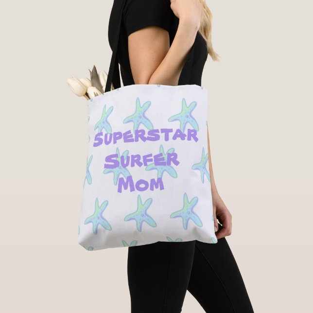 Superstar Surfer Mum Starfish Tote Bag (Close Up)