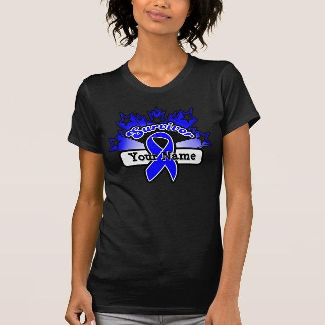 Superstar Survivor Custom Name Colon Cancer T-Shirt (Front)