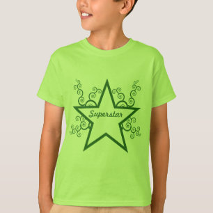 Superstar Swirls Kids Shirt, Forest Green T-Shirt