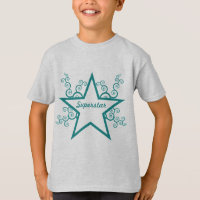 Superstar Swirls Kids Shirt, Teal