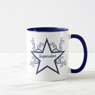 Superstar Swirls Mug, Dark Blue Mug