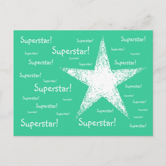 Superstar! | Turquoise Postcard (Front)