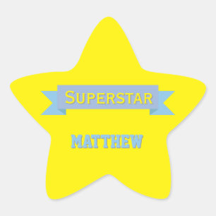Superstar with Custom Name Star Sticker