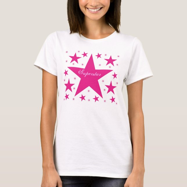 Superstar Woman's T-shirt, Pink T-Shirt (Front)
