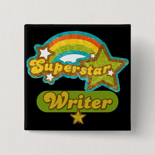 Superstar Writer 15 Cm Square Badge (Front)