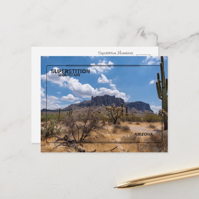 Superstition Mountain Postcard (Front/Back In Situ)