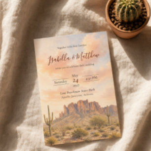 Superstition Mountains Arizona Desert Wedding Invi Invitation
