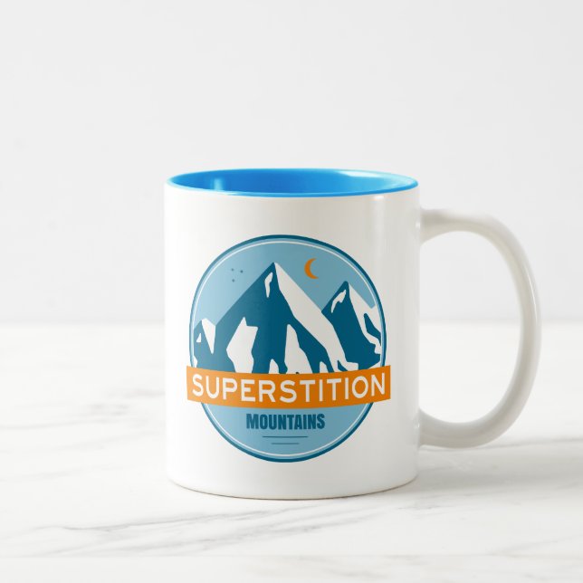 Superstition Mountains Arizona Two-Tone Coffee Mug (Right)