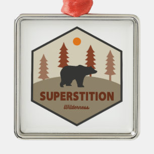 Superstition Wilderness Arizona Bear Metal Tree Decoration