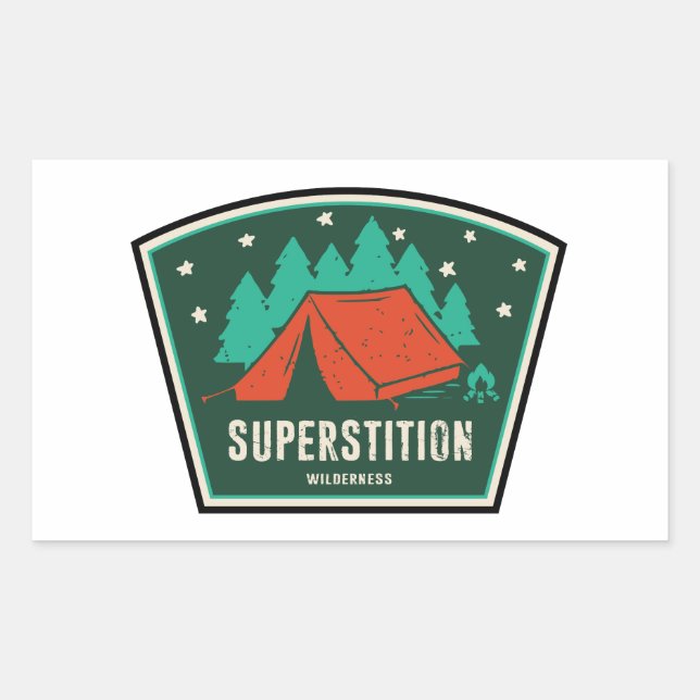 Superstition Wilderness Arizona Camping Rectangular Sticker (Front)