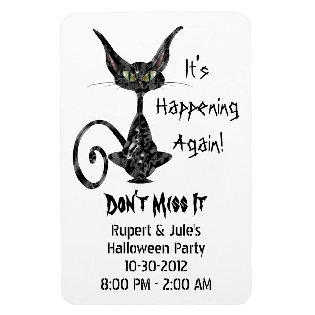 Superstitious Black Cat Save the Date Magnet (Vertical)