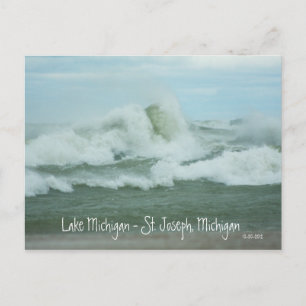 Superstorm Sandy Waves on Lake Michigan Postcard