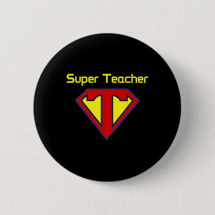 Superteacher Superhero Funny Teacher 6 Cm Round Badge