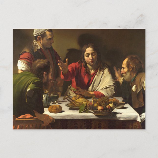 Supper At Emmaus - Caravaggio Postcard (Front)