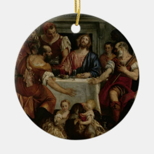 Supper at Emmaus (oil on canvas) Ceramic Tree Decoration