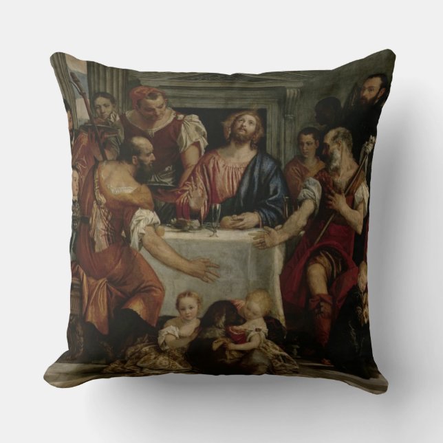 Supper at Emmaus (oil on canvas) Cushion (Front)