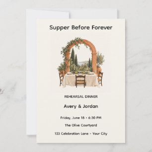 Supper Before Forever Rehearsal Dinner Invitation