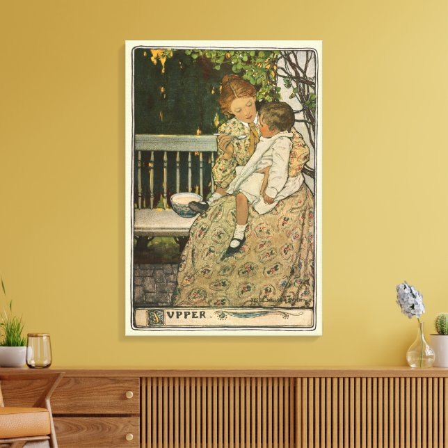 Supper by Jessie Willcox Smith Canvas Print (Insitu(LivingRoom))