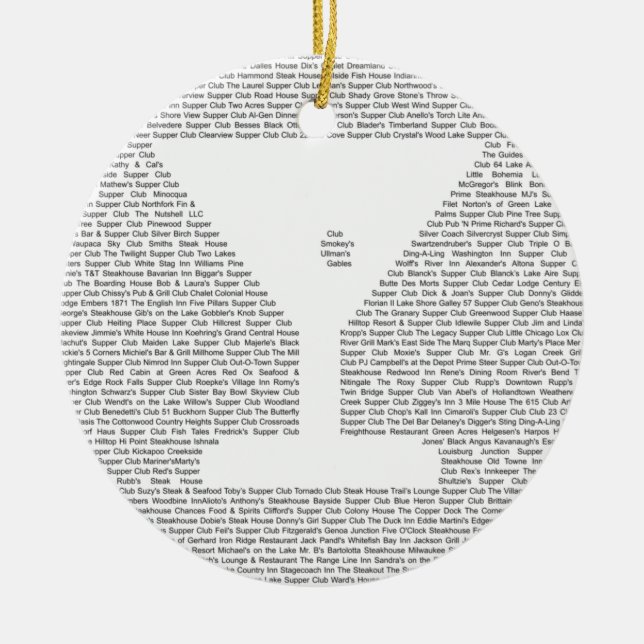 Supper Clubs of Wisconsin - Martini Ceramic Tree Decoration (Front)