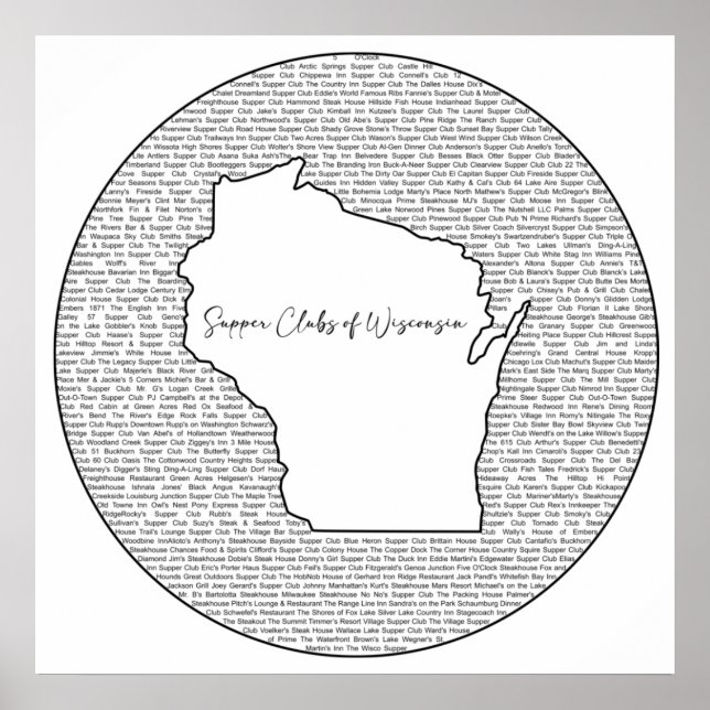 Supper Clubs of Wisconsin Poster (Front)