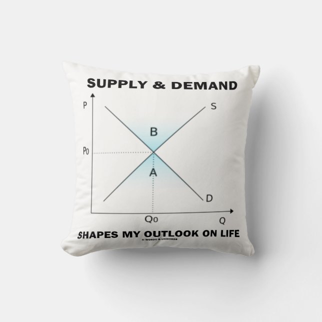 Supply Demand Shapes My Outlook On Life Econ Humou Cushion (Front)