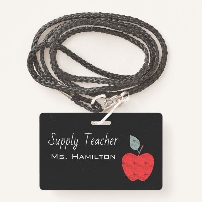 Supply Teachers Apple Business Personalised ID Badge (Front with Lanyard)