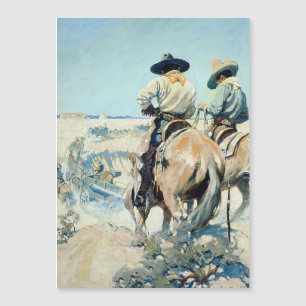 Supply Wagon Western Art by NC Wyeth Magnetic Invitation